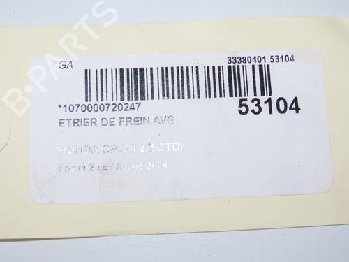 Left front brake caliper HONDA CR-V II (RD_) 2.2 CTDi (RD9) | BP32399646M105 