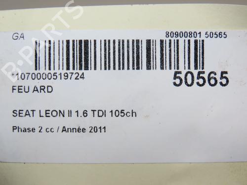 Right taillight SEAT LEON (1P1) 1.6 TDI | BP28969530C35 