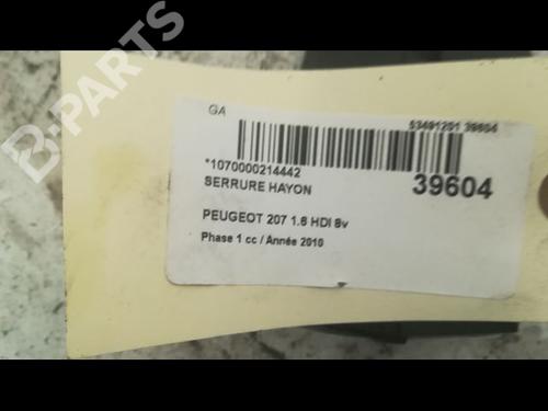 Tailgate lock PEUGEOT 207 (WA_, WC_) 1.6 HDi | BP9607904C101