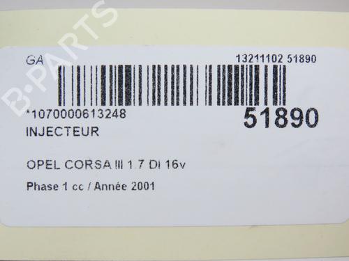 Used Injector Injector OPEL CORSA C (X01) 1.7 DI (F08, F68) (65 hp) 28966887 28966887