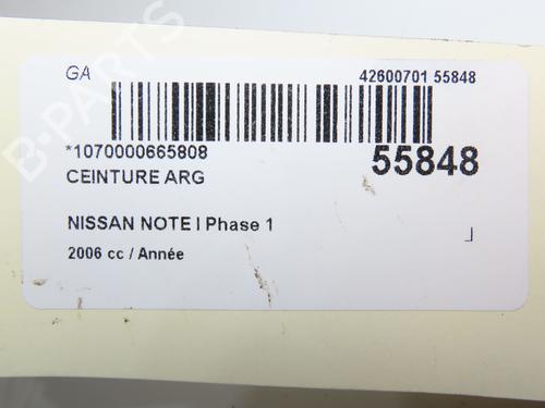 Used Rear left belt tensioner NISSAN NOTE (E11, NE11) 1.6 (110 hp) 31120568