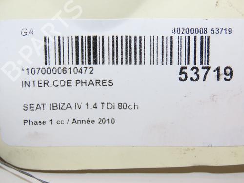 Headlight switch SEAT IBIZA IV (6J5, 6P1) 1.4 TDI | BP28830183I24