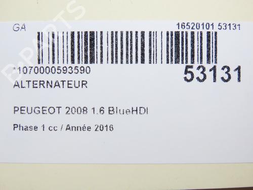 Used Alternator PEUGEOT 2008 I (CU_) 1.6 BlueHDi 100 (100 hp) 28829116