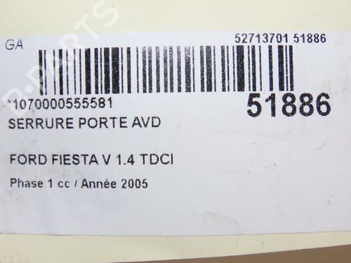 Used Front right lock FORD FIESTA V (JH_, JD_) 1.4 TDCi (68 hp) 22996931