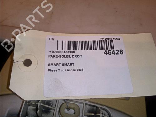 Right sun visor SMART FORTWO Cabrio (450) 0.7 (450.452) | BP12954384I2 
