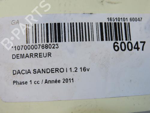 Startmotor Startmotor DACIA SANDERO 1.2 16V (75 hp) 36958449 36958449
