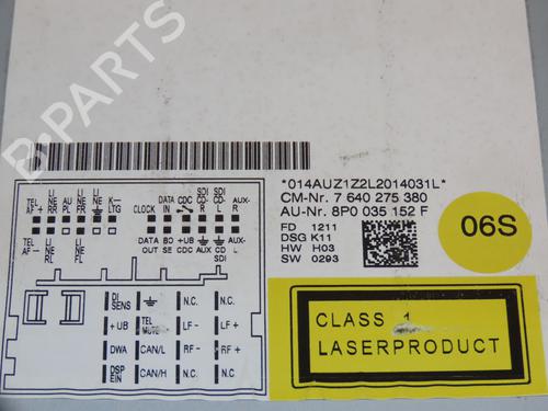 radio-audi-a3-sportback-8pa-16-tdi-8p0057152f-2004-2005-2006-2007-2008-2009-2010-2011-2012-2013-2014-2015-17193488 main image