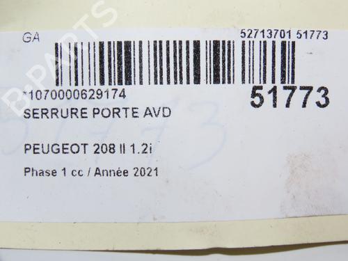 Front right lock PEUGEOT 208 II (UB_, UP_, UW_, UJ_) 1.2 PureTech 100 | BP28802011C97 