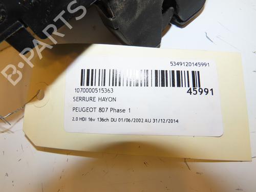 Tailgate lock PEUGEOT 807 (EB_) 2.0 HDI | BP17338673C101