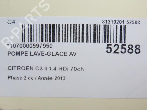 Washer pump CITROËN C3 II (SC_) 1.4 HDi 70 (SC8HZC, SC8HR0, SC8HP4) | BP22848517E24 