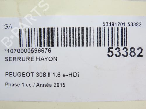 Used Tailgate lock PEUGEOT 308 II (LB_, LP_, LW_, LH_, L3_) 1.6 HDi / BlueHDi 115 (115 hp) 28969264