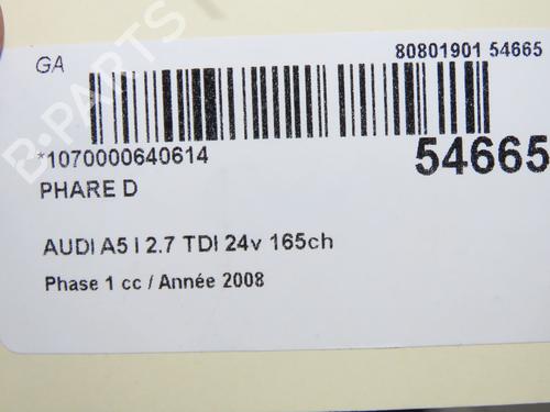 Used Right headlight AUDI A5 (8T3) 2.7 TDI (190 hp) 31634216