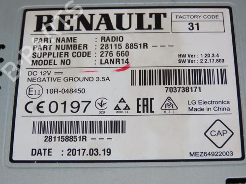 Radio RENAULT KADJAR (HA_, HL_) 1.2 TCe 130 (HLMR) | BP28830619E6 