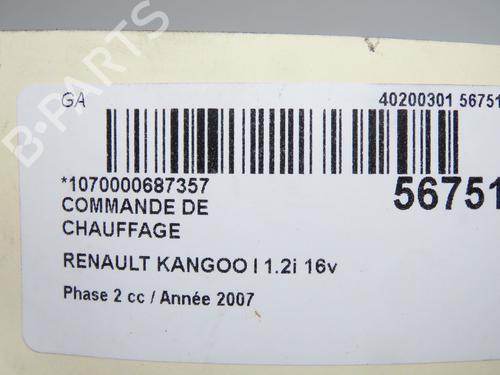 Climate control RENAULT KANGOO (KC0/1_) 1.2 16V (KC05, KC06, KC03, KC0T, KC0W, KC1D) | BP32872910I5  - Image 6