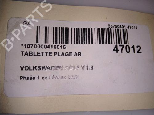 Used Rear parcel shelf VW GOLF V Variant (1K5) 1.9 TDI (105 hp) 11820922