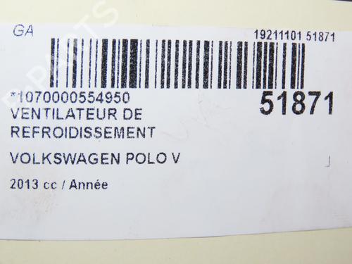 Køleventilator elektrisk VW POLO V (6R1, 6C1) 1.6 TDI (90 hp) 28967125