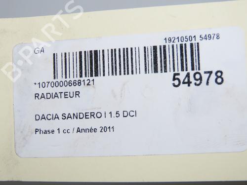 Water radiator DACIA SANDERO 1.5 dCi | BP31179689M31