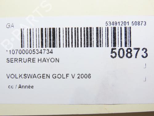 Used Tailgate lock VW GOLF PLUS V (5M1, 521) 1.6 FSI (115 hp) 28832216