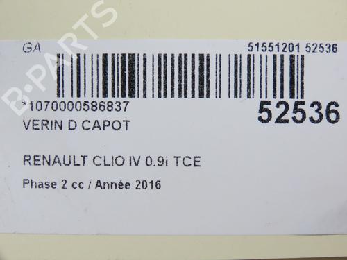 Hood lift support RENAULT CLIO IV (BH_) 0.9 TCe 90 (BHNF, BHMA, BHMH, BHJK, BHJR) | BP28968400C139 