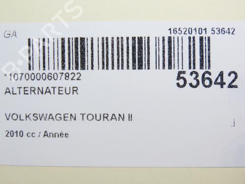 Used Alternator VW TOURAN (1T3) 2.0 TDI (140 hp) 28829130