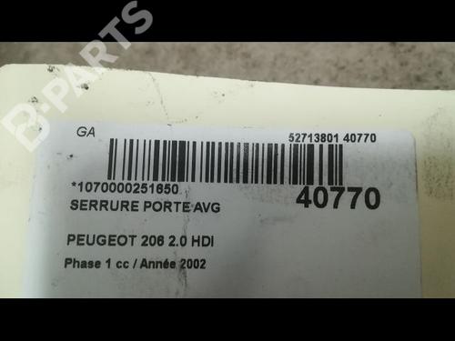 Front left lock PEUGEOT 206 Hatchback (2A/C) 2.0 HDI 90 | BP9610012C98 
