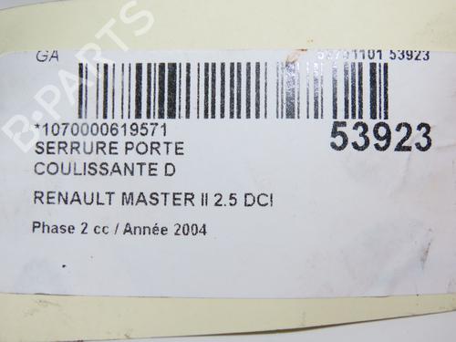 Used Rear right lock RENAULT MASTER II Van (FD) 2.5 dCi 100 (FD0U, FD0V, FD3U, FD3V, FD8U, FD8V) (99 hp) 28802135