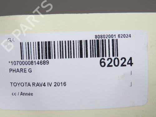 Used Left headlight Left headlight TOYOTA RAV 4 IV (_A4_) 2.5 Hybrid 4WD (AVA44, AVA44_) (197 hp) 40274047 40274047