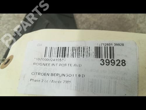 Front right interior door handle CITROËN BERLINGO / BERLINGO FIRST Box Body/MPV (M_) 1.9 D 70 (MBWJZ, MCWJZ) | BP9608813I14 