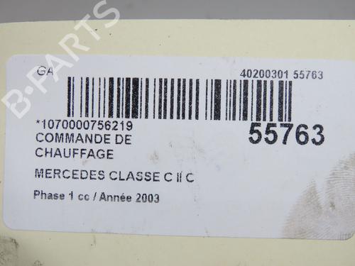 Climate control MERCEDES-BENZ C-CLASS (W203) C 180 Kompressor (203.046) | BP40026331I5 - Image 1