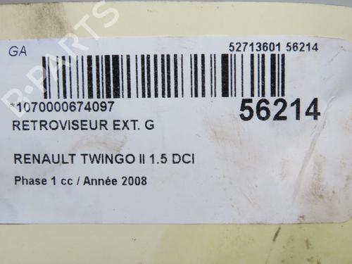 Left mirror RENAULT TWINGO II (CN0_) 1.5 dCi (CN0E) | BP32129679C26 