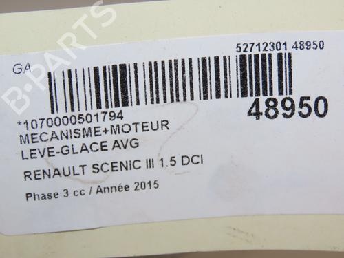 Front left window mechanism RENAULT SCÉNIC III (JZ0/1_) 1.5 dCi | BP28831157C22 