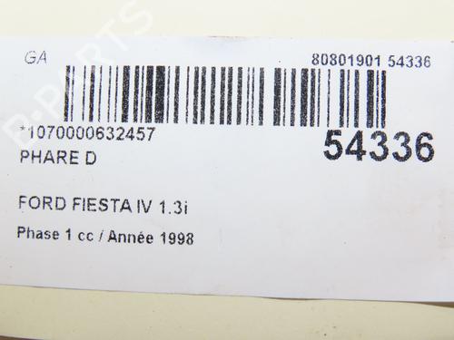 Faro derecho FORD FIESTA IV (JA_, JB_) 1.3 i (60 hp) 28802249