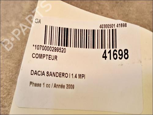 Instrument cluster DACIA SANDERO 1.4 MPI LPG | BP9616435C47