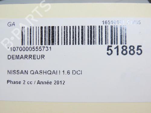 Starter NISSAN QASHQAI / QASHQAI +2 I (J10, NJ10, JJ10E) 1.6 dCi | BP23124909M8 
