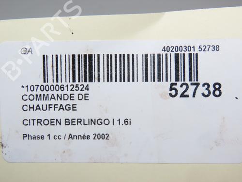Used Climate control CITROËN BERLINGO / BERLINGO FIRST MPV (MF_, GJK_, GFK_) 1.6 16V (MFNFU) (109 hp) 30447526