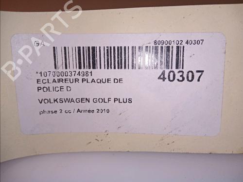 Used Licence plate light Licence plate light VW GOLF PLUS V (5M1, 521) 1.6 TDI (105 hp) 14880533 14880533
