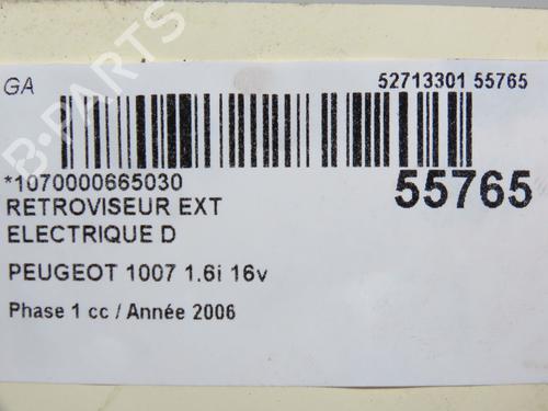 Right mirror PEUGEOT 1007 (KM_) 1.6 16V | BP30893452C27 