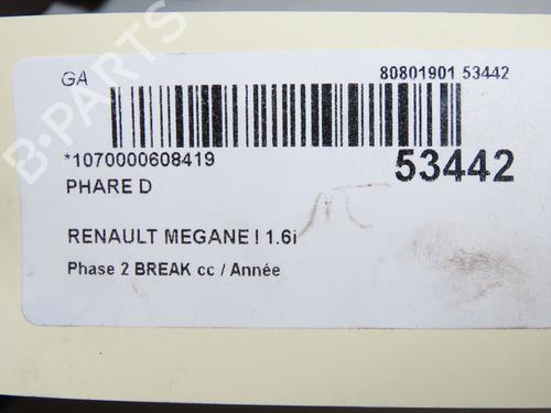 Used Right headlight Right headlight RENAULT MEGANE I Grandtour (KA0/1_) 1.6 16V (KA0B, KA04, KA11) (107 hp) 33998911 33998911