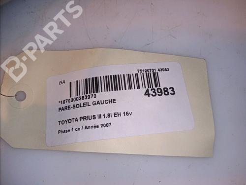 Left sun visor TOYOTA PRIUS Liftback (_W2_) 1.5 Hybrid (NHW20_, NHW20R) | BP11104004I1 