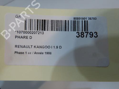 Used Right headlight Right headlight RENAULT KANGOO (KC0/1_) D 65 1.9 (KC0E, KC02, KC0J, KC0N) (64 hp) 9604284 9604284