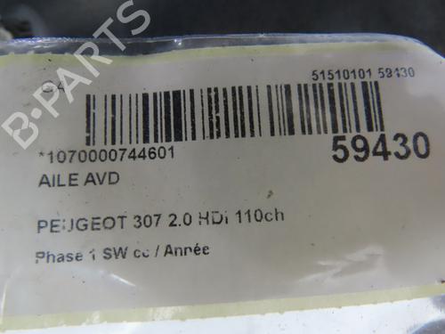 Used Right front fenders Right front fenders PEUGEOT 307 Break (3E) 2.0 HDI 110 (107 hp) 36427102 36427102
