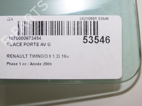 Front left door window RENAULT TWINGO II (CN0_) 1.2 16V (CN0K, CN0V, CN0A) | BP29901919C18