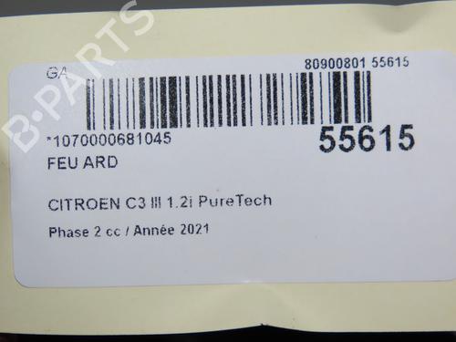 Used Right taillight CITROËN C3 III (SX) 1.2 PureTech 82 (83 hp) 31155165