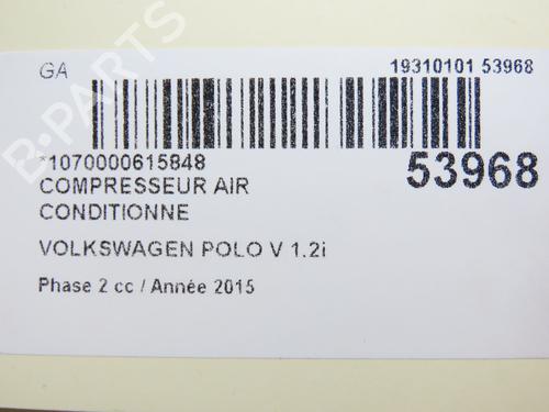 Used AC compressor VW POLO V (6R1, 6C1) 1.2 TSI 16V (90 hp) 28801476