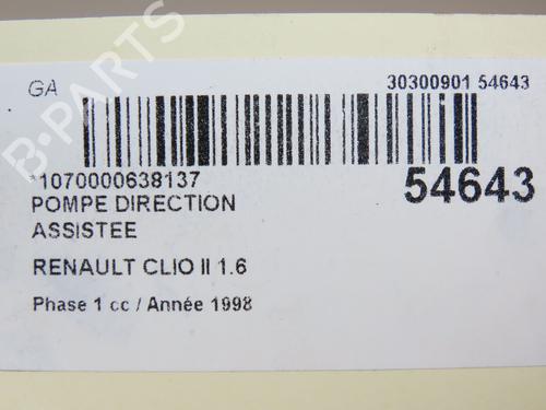 Servostyringspumpe RENAULT CLIO II (BB_, CB_) 1.6 (B/CB0D, BB00) (90 hp) 29294164