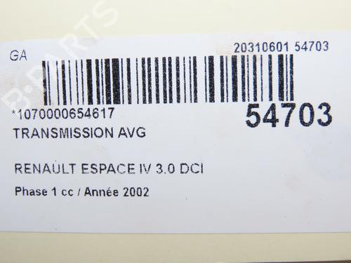 Left front driveshaft RENAULT ESPACE IV (JK0/1_) 3.0 dCi (JK0J, JK0V) | BP28967390M38