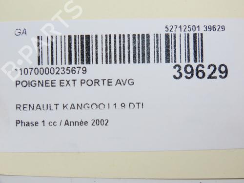 Front left exterior door handle RENAULT KANGOO (KC0/1_) 1.9 dTi (KC0U) | BP9608178C128