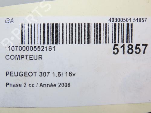 instrument-cluster-peugeot-307-3ac-2000-2001-2002-2003-2004-2005-2006-2007-2008-2009-2010-2011-2012-24358903 main image