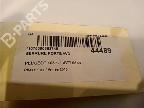 Front right lock PEUGEOT 108 1.0 VTi | BP12095002C97 
