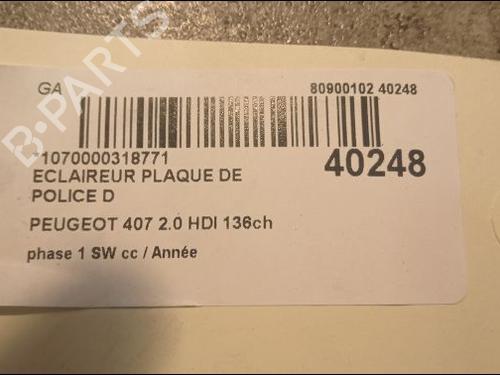Licence plate light PEUGEOT 407 SW (6E_, 6D_) 2.0 HDi 135 | BP14880531I40 